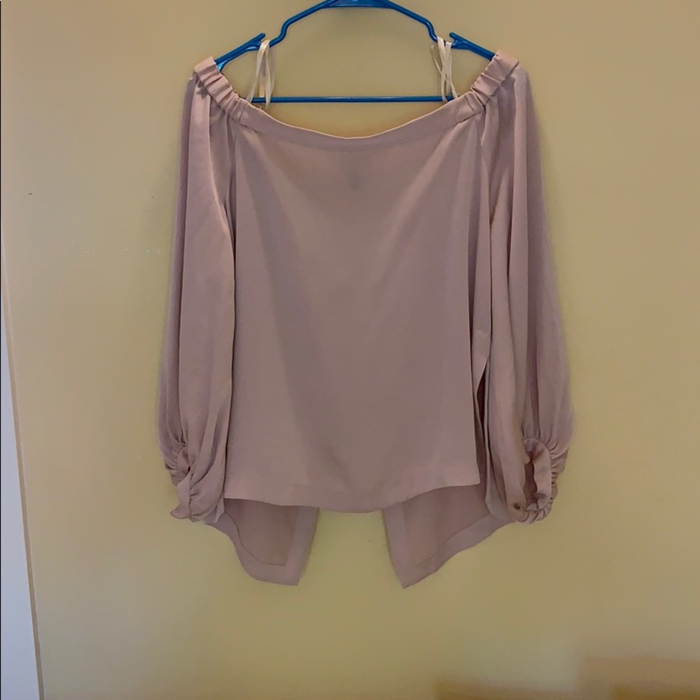 Bcbgmaxazria off the shoulder shirt